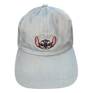 DISNEY LILO & STITCH Light Blue Cap with Embroidered Character, Adult OS